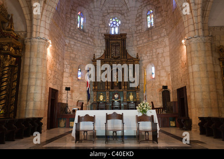 Interior Cathedral Santa Maria la Menor, Santo Domingo, Dominican Republic Stock Photo