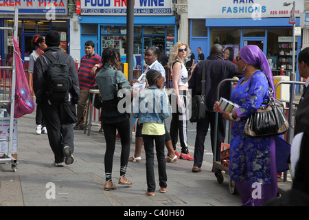 Harlesden, an area in London with one of the largest ethnic population, particularly Afro-Caribbean Stock Photo