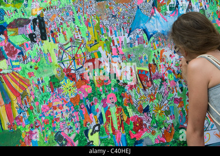 Body painting nude festival open air naked Stock Photo - Alamy