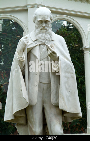 statue charles darwin liverpool sefton park white marble Stock Photo