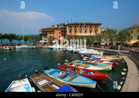 Lake Garda, Italy, Torri del Benaco, Veneto, Italy, harbour, port, boats Stock Photo