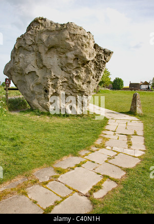Massive sarsen in the outer stone circle at Avebury Wiltshire probably weighing in excess of 40 tons Stock Photo
