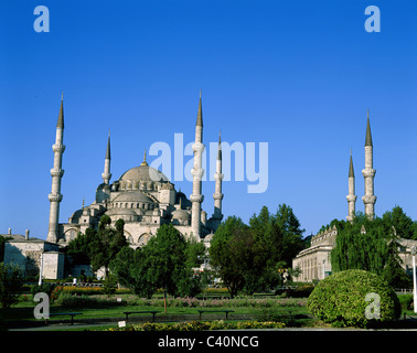 Architecture, Blue mosque, Byzantine, Cathedrals, Churches, Constantinople, Holiday, Istanbul, Landmark, Middle east, Minarets, Stock Photo