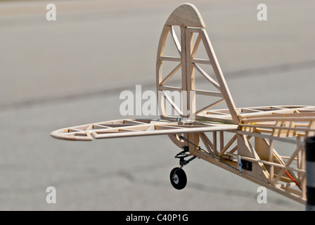 Model Airplane tail structure.  Balsa wood construction. Stock Photo