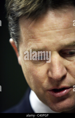 UK Deputy Prime Minister and leader of the Liberal Democrat Party Nick Clegg MP. Stock Photo