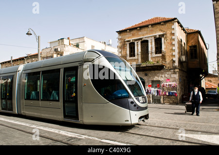 The new light rail in Jerusalem. Stock Photo