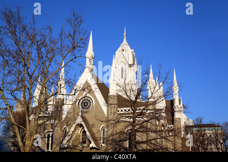 Assembly Hall inside Temple Square in Salt Lake City, Utah Stock Photo