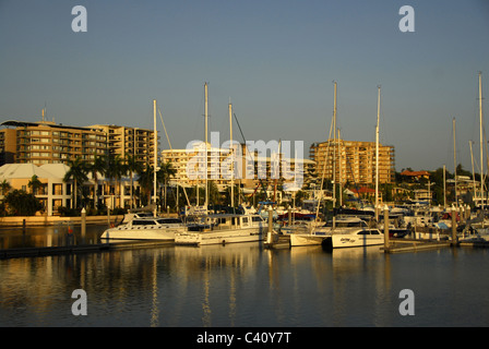 Cullen Bay Marina in Darwin, Northern Territory, Australia, in the early evening hours. Stock Photo