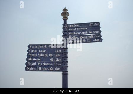 direction sign in Southsea Hampshire uk Stock Photo