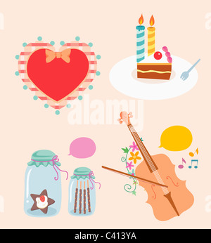 various types of sticker icons Stock Photo