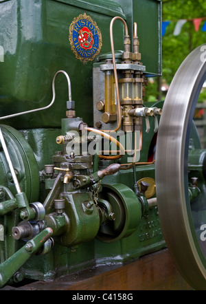 Closeup view of a static steam engine on display at a steam fair Stock ...