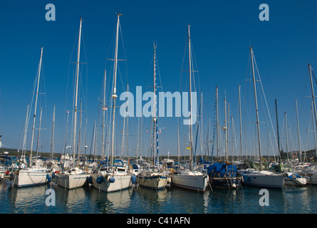 Yachts in Marina the port Pula the Istrian peninsula Croatia Europe Stock Photo
