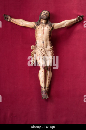 Ancient statue of crucified Jesus Christ Stock Photo