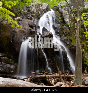 Overall Run waterfall is the highest waterfall in Virginia if its sections are taken into account. Stock Photo