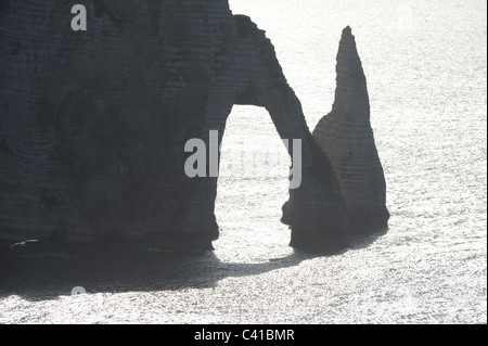 Cliff blacklight, Etretat,Normandy,France Stock Photo