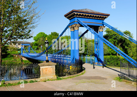 St Andrew's Suspension Bridge on River Clyde, Glasgow, Scotland Stock Photo