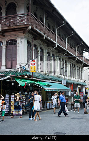 Brightly Coloured Shops in the Chinatown District of Singapore Republic of Singapore Asia Stock Photo