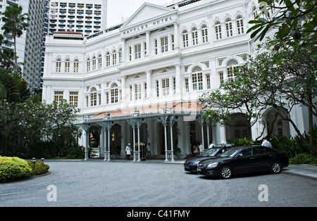 The Famous Colonial Style Raffles Hotel in Beach Road Singapore Republic of Singapore Asia Stock Photo