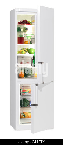 Full of fresh food refrigerator. Stock Photo