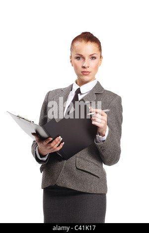 businesswoman with a folder Stock Photo