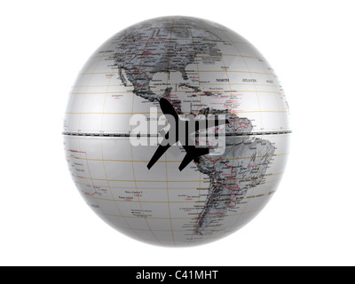 A world globe isolated aqainst a white background Stock Photo - Alamy