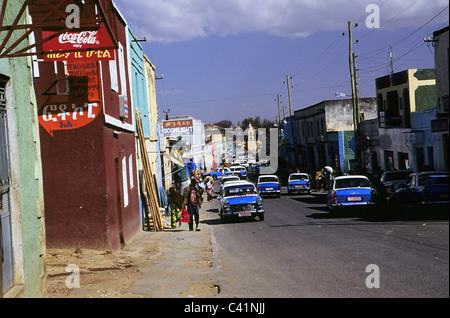 Colorful scenes in the old city of Harar. Stock Photo