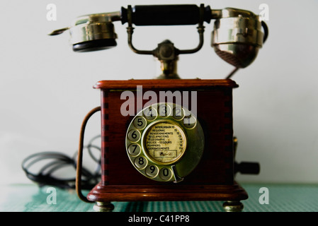 Antique rotary telephone Stock Photo