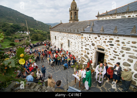 Church at San Andres de Teixido, Sanctuary of relics of St Andrew, North Western, Galicia, Spain Stock Photo