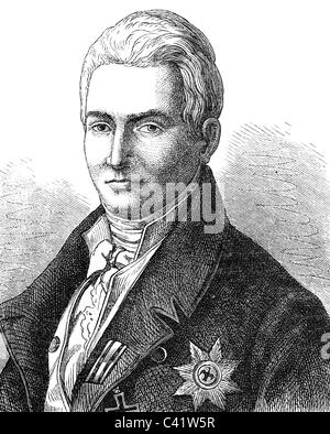 Stein zum Altenstein, Karl Sigmund, 1.10.1770 - 14.5.1840, Prussian politician, Minister of Education 1817 - 1840, portrait, wood engraving, 19th century, , Stock Photo