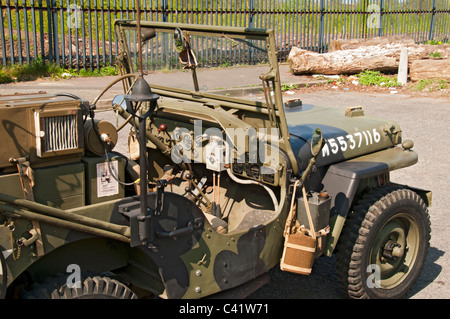 Ford Willys MB US Army Jeep, c1941-5, at a WW2 parade, Miles Platting, Manchester, England, UK Stock Photo