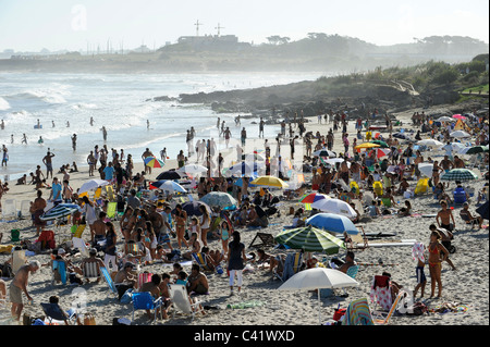 URUGUAY , sea bath and beach La Barra , view to Punta del Este Stock Photo