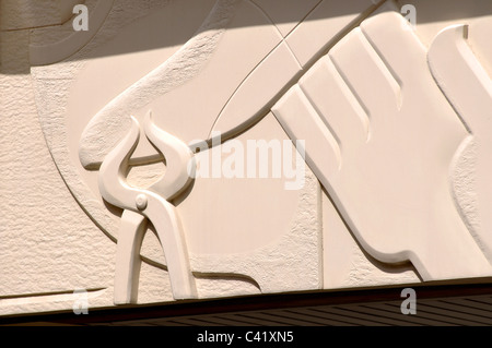 Detail of mural on Newlands Shopping Centre, Kettering, Northamptonshire, England, UK Stock Photo