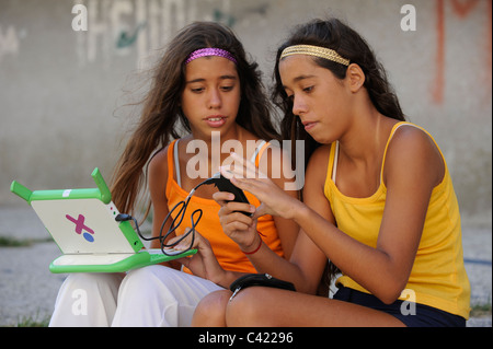 URUGUAY Montevideo , OLPC One Laptop per Child project is implemented on all public schools for all children under Plan Ceibal Stock Photo