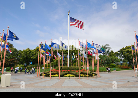Flags display at San Diego's SeaWorld. Stock Photo
