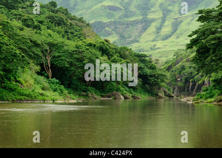 Ba River near Navala Village in the Nausori Highlands of Viti Levu Island, Fiji. Stock Photo