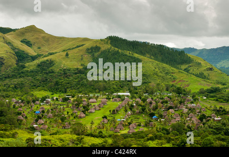 Navala Village in the Ba Highlands of northern Viti Levu Island, Fiji. Stock Photo