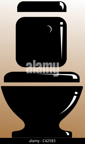 Illustration of silhouette of a sanitary toilet Stock Photo