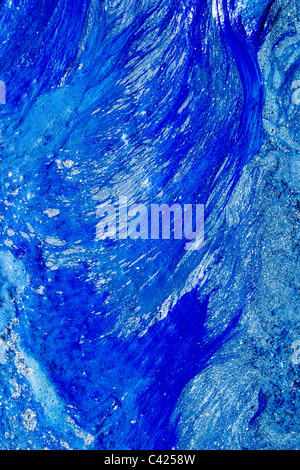 blue paint abstract texture background liquid mix Stock Photo