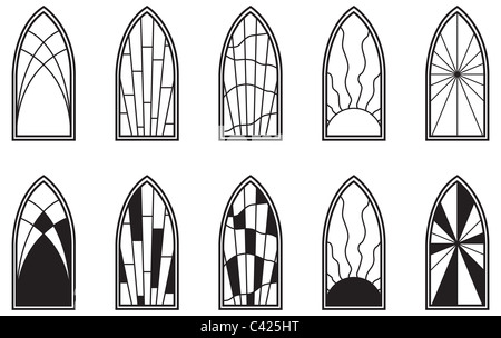 Vector art depicting isolated stained glass window Stock Photo