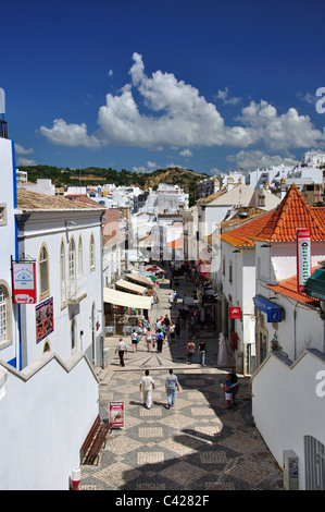 Pedestrianised Rua 5 de Outubro, Old Town, Albufeira, Algarve Region, Portugal Stock Photo