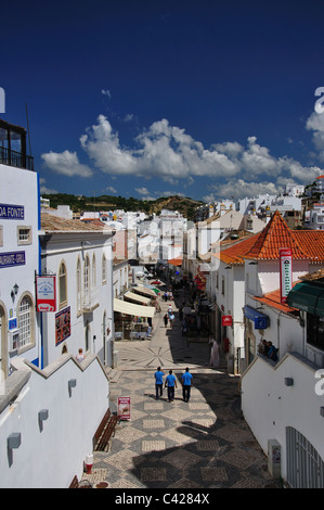 Pedestrianised Rua 5 de Outubro, Old Town, Albufeira, Algarve Region, Portugal Stock Photo