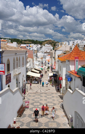 Pedestrianised Rua 5 de Outubro, Old Town, Albufeira, Algarve Region, Portugal Stock Photo