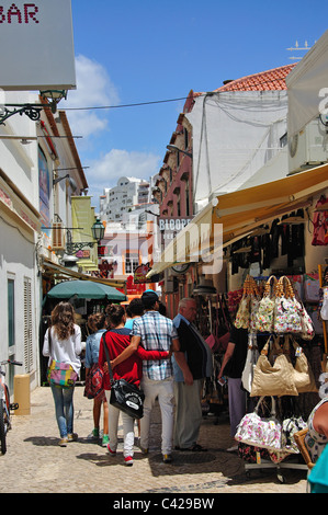 Shopping street in Old Town, Albufeira, Algarve Region, Portugal Stock Photo