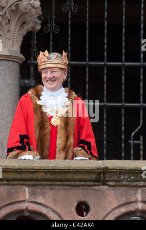 The Lord Mayor of Chester, Councillor Neil Ritchie at St George's day festivities. Chester. Cheshire. England. Stock Photo