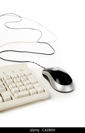 computer mouse and keyboard with white background Stock Photo