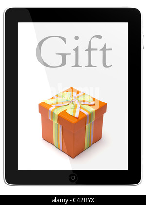 Ipad tablet computer 3D model isolated on white Objects with Clipping Paths Stock Photo