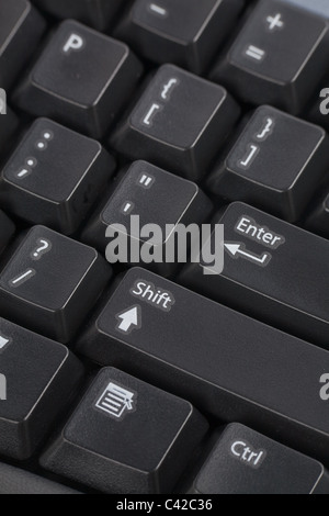 black computer keyboard close up Stock Photo