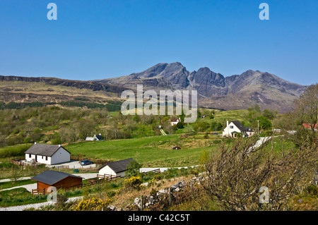 Scottish mountain Blabheinn (Blaven) viewed from small village Torrin on the Isle of Skye Scotland Stock Photo