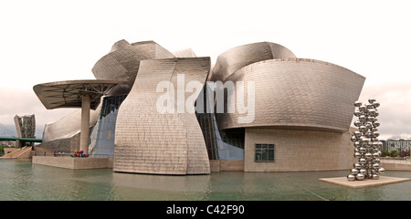 The Guggenheim Museum Bilbao modern contemporary art designed by Canadian American architect Frank Gehry Spain Basque Country Stock Photo