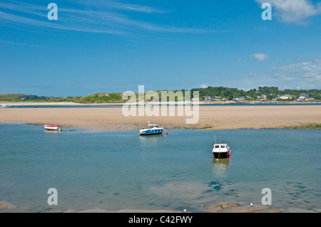 Boats in the River Camel Padstow Cornwall England at Low water Stock Photo